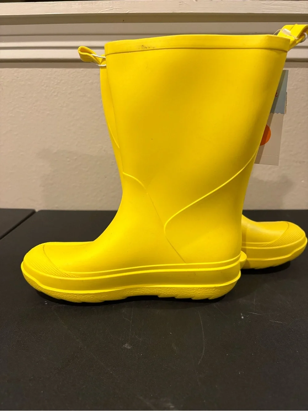 Cat and Jacks Andy Kids Yellow Rubber Rain Snow Mud Boots Youth Size 2Y